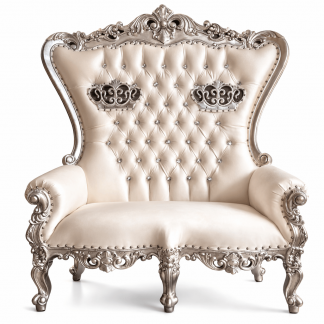 White Double Throne Chair rental,event planning, party supplies, equipment rental, celebration, party rentals near me, professional setup